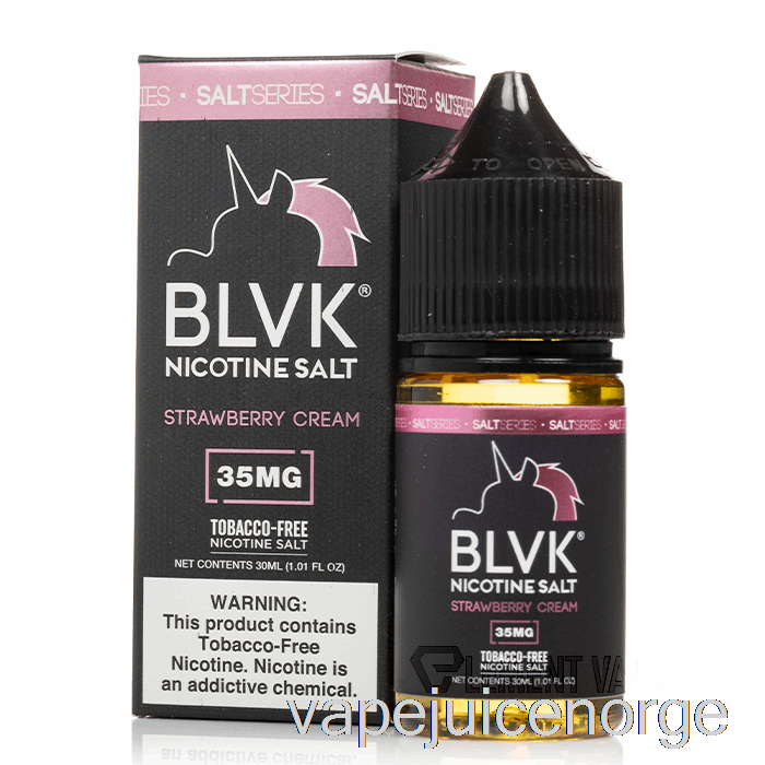 Vape Uten Nikotin Jordbærkrem Nikotinsalt - Blvk - 30ml 35mg